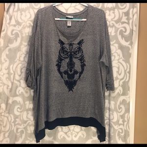 Owl Shirt 3/4 Sleeve sz 22/24